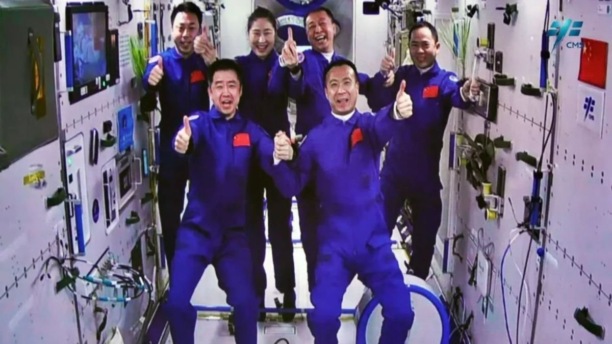 China’s Newly-Completed Space Station Hosting 6 Astronauts in National First